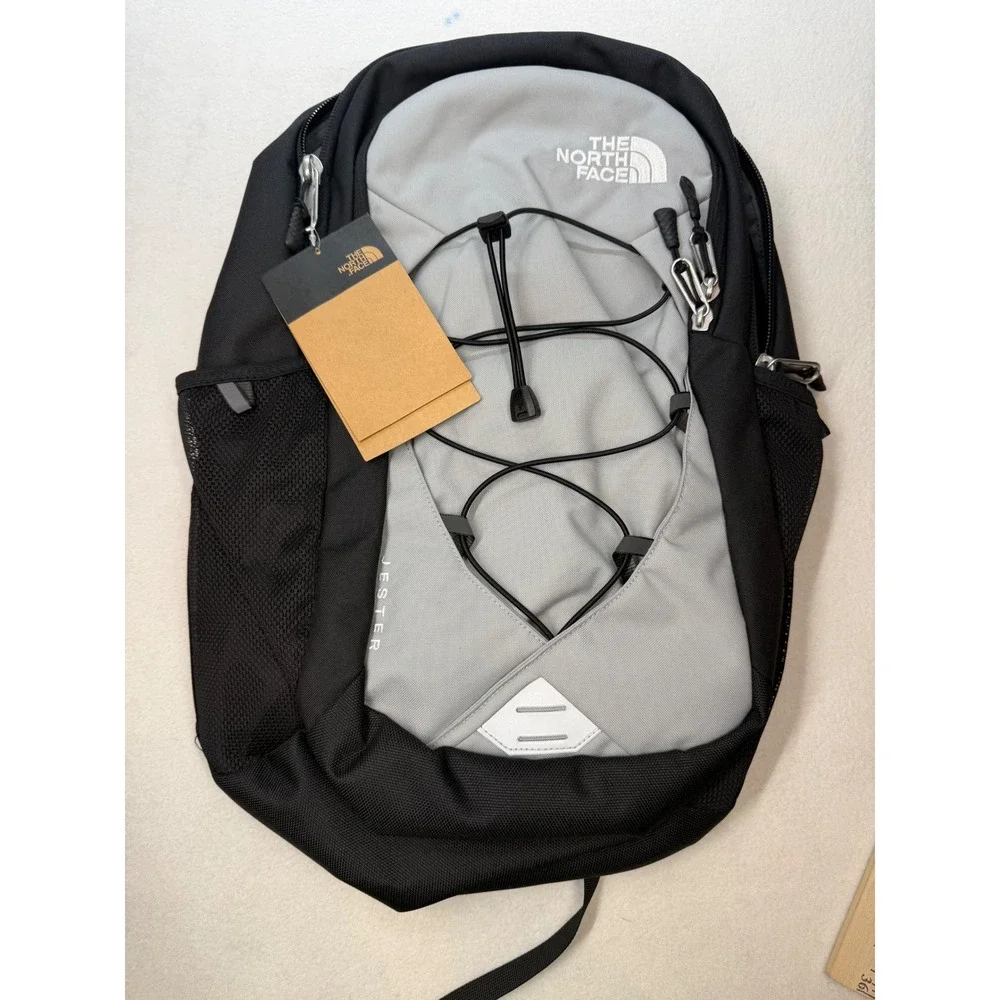 The North Face Jester Backpack Gray Black Laptop Sleeve School Travel New NWT